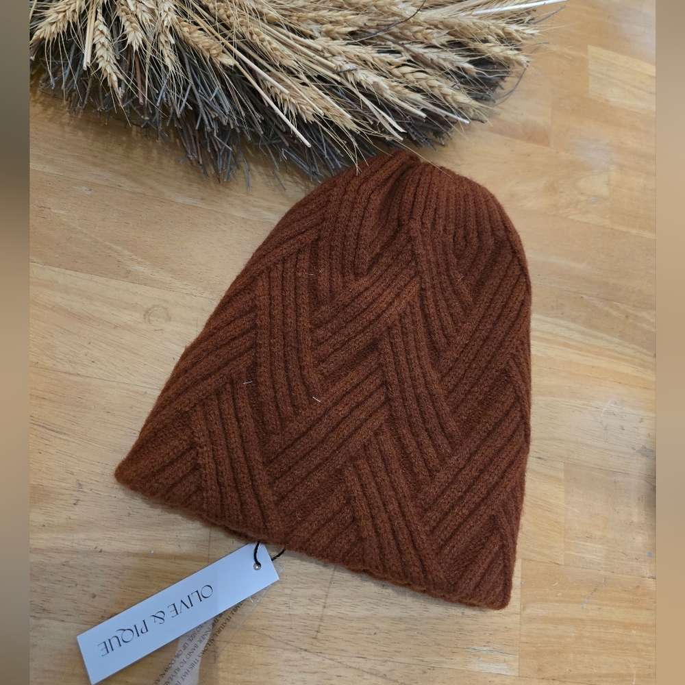 Olive & Pique Women's Rust (Brown - Orange) Knit Beanie - Picture 3 of 5